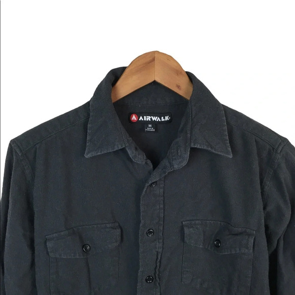 BF421 Mens Airwalk Skater Brand 2 Pocket Button Down Shirt M - Picture 3 of 4